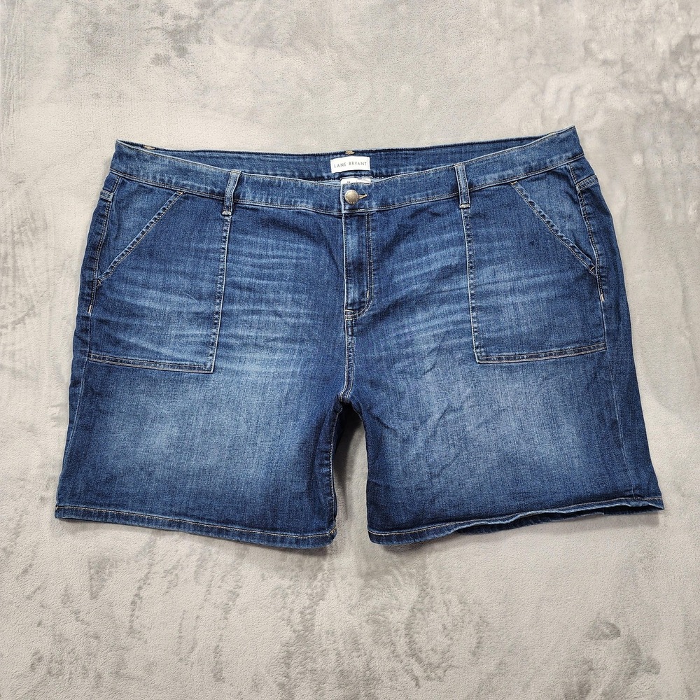 Lane Bryant Shorts Womens 28 Blue Flex Magic Waistband Denim Boyfriend Casual